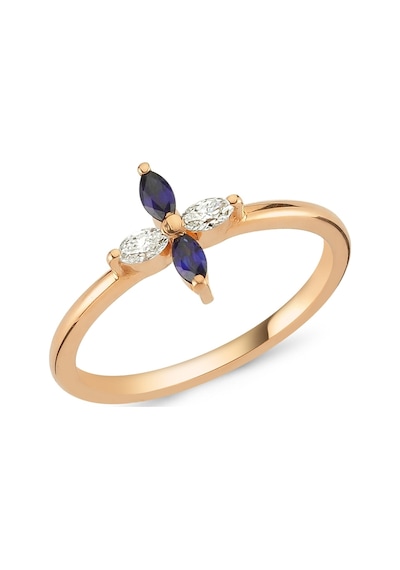 Nadias Jewellery Markiz Pırlanta Ve Safir Yüzük
