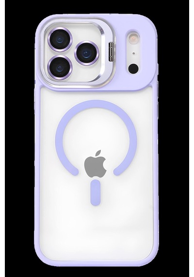 İphone 17 Pro Max Kılıf Standlı Ve Kamera Lens li Wireless Şarj Özellikli Ultra Lüks Kapak