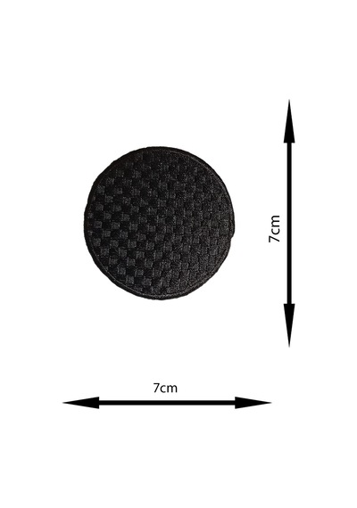 Ütü Ile Yapışan Arma - Patch - Dirsek Yama Modeli Siyah Yuvarlak Pötikare 7cm Çap - 305847070