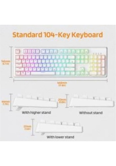 Miaxtreme Beyaz Rgb Kırmızı Switch Q Gaming Tam Mekanik Kablolu Oyuncu Klavyesi Bkb4