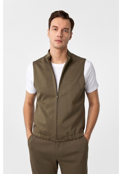 Süvari Haki Slim Fit Düz Sivri Yaka 6 Drop Spor Takım Elbise