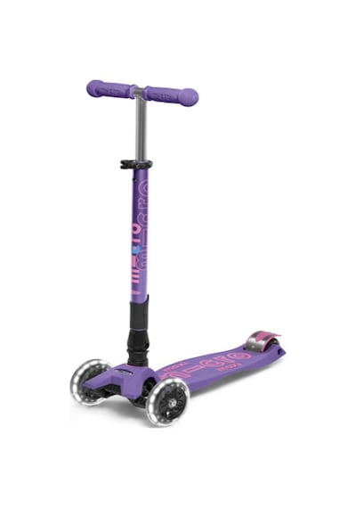 Micro Maxi Deluxe Foldable 3 Tekerlekli Scooter LED Fuşya