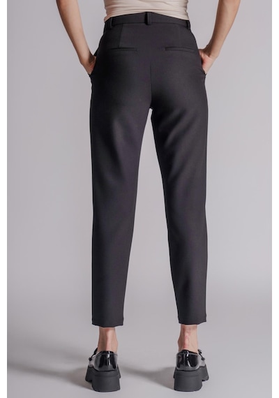 Braccas Kadın Yandan Cepli Arka Cep Fleto Beli Lastikli Ve Pilili Slim Fit Pantolon Siyah Siyah Braccas Kadın Yandan Cepli Arka Cep Fleto Beli Lastikli Ve Pilili Slim Fit Pantolon Siyah Siyah