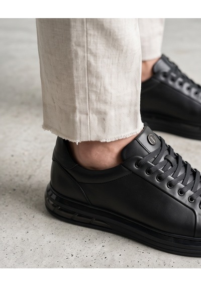 2274-zanelle Hakiki Full Duble Deri Üst Kalite Premıum Erkek Sneaker Ayakkabı Siyah
