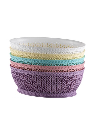 Oval Örgü Sepet 3,5lt Oval Knitting Basket 3,5 L Beyaz