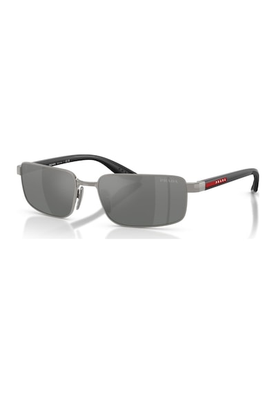 Prada Ps B54s 5av41a 59 Linea Rossa Erkek Dikdörtgen Gri Aynalı Metal Güneş Gözlüğü