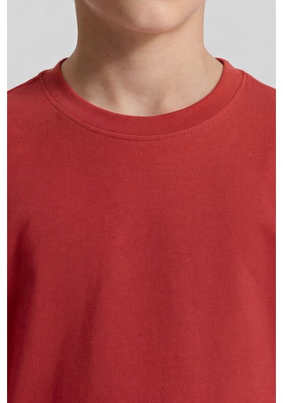 Fiesta O Yaka Standart Fit Basic Uzun Kollu Unisex Çocuk T-shirt - 11329 Kırmızı