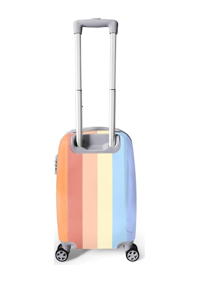 Coral High Renkli Çizgili Desenli Kabin Boy Valiz 50cm 16553 Turuncu - Sarı