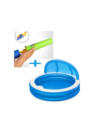 Su Pompalı-Bestway 54337 Gölgelikli. Minderli Aile Keyif Havuzu Çok Renkli