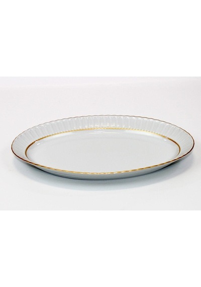 Kütahya Porselen Kayık Tabak 25 Cm Yaldızlı Gold 6 Adet