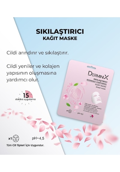 Derminix Rezene & D-Panthenol Sıkılaştırıcı Kağıt Yüz Maskesi