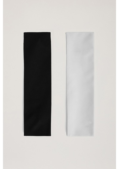 Los Ojos X Ece 2 Li Spor Saç Bandı 7,5 Cm Sports Headband Siyah - beyaz