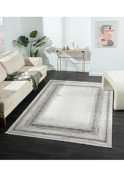 Dark Dk018g Gri Halı Antrasit Detaylı Akrilik Tozuaz Modern Salon Halısı Yatak Odası Halısı Koridor-803 Gri