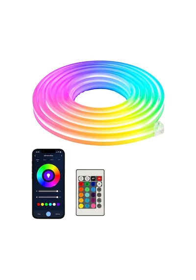 Mey İthalat 16 Milyon Renk Rgb Neon Şerit Led İç Ve Dış Mekan Dekor Işığı