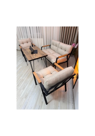 Houseart Gül Metal Bahçe Koltuk Takımı 2+1+1 Masalı Balkon Teras Cafe Oturma Grubu Krem Houseart Gül Metal Bahçe Koltuk Takımı 2+1+1 Masalı Balkon Teras Cafe Oturma Grubu Krem