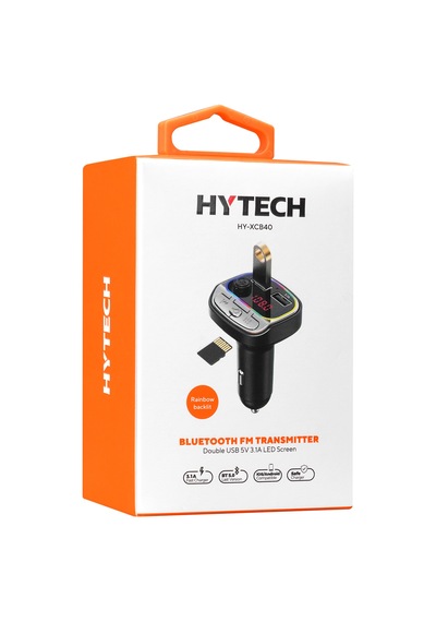 Hytech HY-XCB40 Çift USB 5V 3.1A Rainbow Işıklı Led Ekran TF Kartlı V5.0 Bluetooth Fm Transmitter