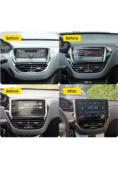 PEUGEOT 208-2008 ANDROİD MULTİMEDYA  10 İNC HD IPS EKRAN 4GB/64GB KAMERA HEDİYELİ