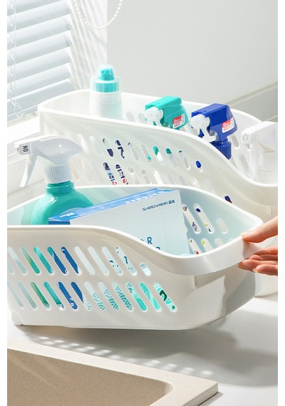 Thentech Açık Ön Tasarımlı Pratik Erzak Kutusu Plastik Raf Düzenleyici Sepet Çok Renkli