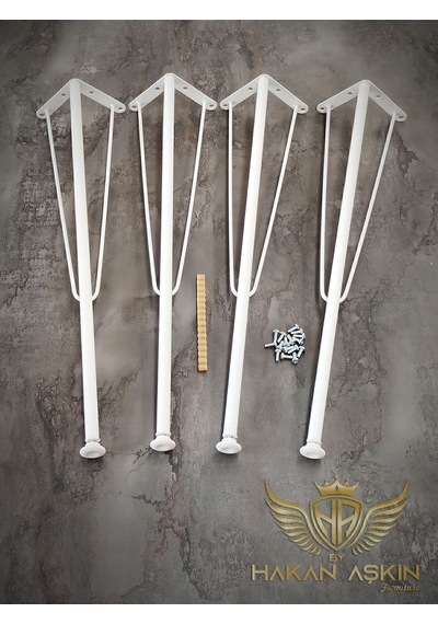 By Hakan Aşkın 70 Cm Metal Beyaz Masa Firkete Ayağı Ve Takımı 4 Lü Parlak Beyaz