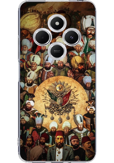 Redmi 14c Uyumlu Osmanlı Padişahları Baskılı Silikon Kılıf Renkli