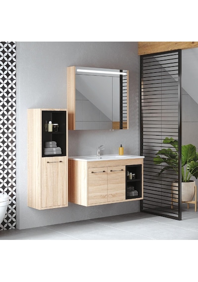 Denko Latte 35 Cm Mdf Sonoma Banyo Boy Dolabı Çok Renkli Denko Latte 35 Cm Mdf Sonoma Banyo Boy Dolabı Çok Renkli