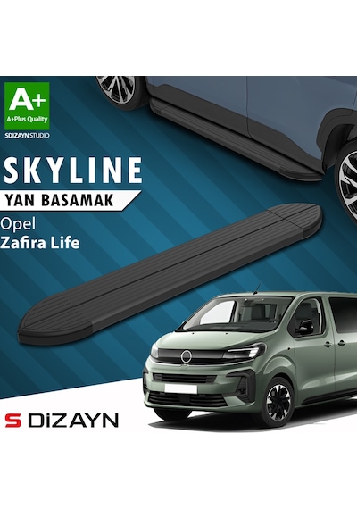 S-dizayn Opel Zafira Life Skyline Siyah Yan Basamak 213 Cm 2020 Üzeri A+ Kalite