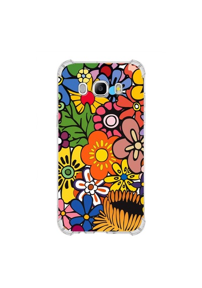 Samsung Galaxy J5 2016 Uyumlu Retro Color 2 Baskılı Şeffaf Köşe Korumalı Antişok Kılıf