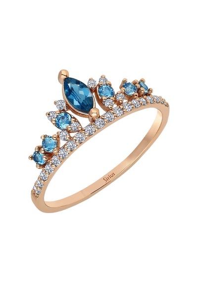 Sirius Pırlanta Ve Topaz Taşlı Elizabeth Tacı Yüzük 0847R0005