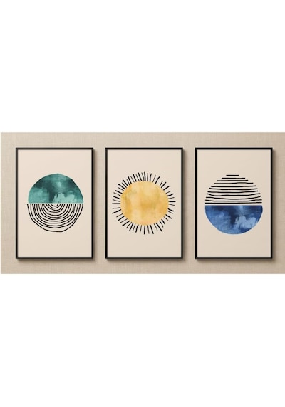 Minimalist Geometrik Sanatsal Çerçeveli Tablo - Çerçeveli Poster
