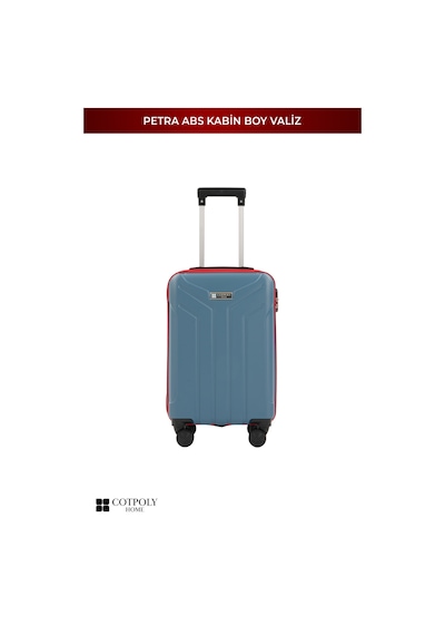 Cotpoly Home Petra Lüx Abs Kabin Boy Valiz 55 Cm Mavi Kırmızı