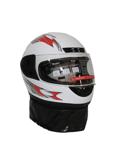 Motosiklet Tam Kapalı Boğazlı Boyun Derili Kask Camı