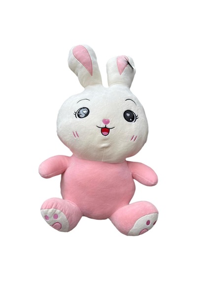 Kulaklı Gülen Tavşan Uyku Arkadaşım Peluş Oyuncak 75 Cm Beyaz