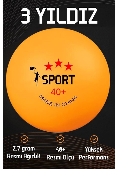 12 Adet 3 Yıldız Kutulu 40+ Gazlı Pinpon Topu Turuncu Masa Tenisi Topu Pingpong Topu