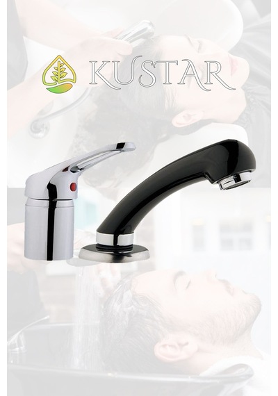 Kustar Havzalı Küvette Saç Yıkama Ankastre Lavabo Berber Bataryası Krom