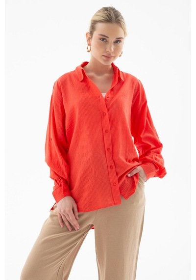 Fashion Friends Bayan Gömlek 25y0051k1 Coral Coral Nar Çiçeği