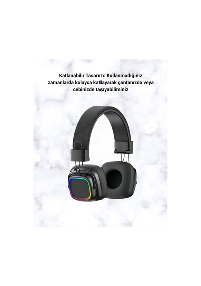 Kablosuz Rgb Işıklı Katlanabilir Bluetooth Kulak Üstü Kulaklık - Hs08373191-1069 Renkli