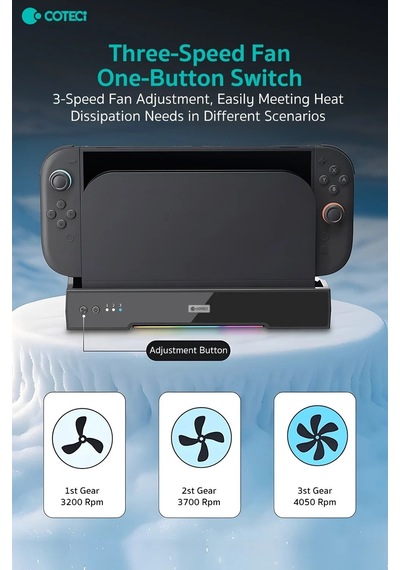 Masa Düzeni Konsol Aleti Oyun Keyfi Coteci Nintendo Switch 2 Cooling Dock Soğutucu Şarj Standı