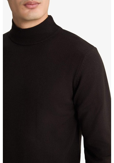 Defacto Slim Fit Dar Kesim Balıkçı Yaka Basic Düz Triko Kazak R1127az25wnbn497 Kahve