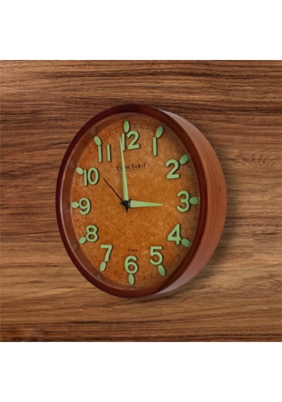 Fosforlu Eskitme Küçük Mini Duvar Saati Çap 22 Cm Sessiz Akar Saniye Eskitme