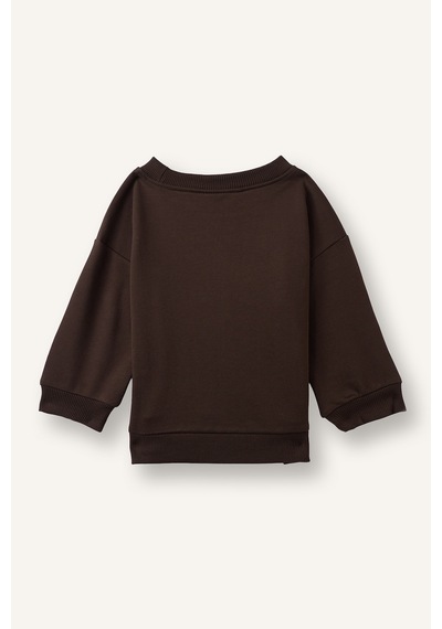 Defacto %100 Pamuk Oversize Ayıcık Aplikeli Sweatshirt Erkek Bebek I3805a526wnbn267 Kahve-bn267