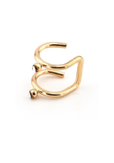 Gold Sari Renkli Earcuff Kikirdak Küpe Taşli Sarmal Ex096 Altın