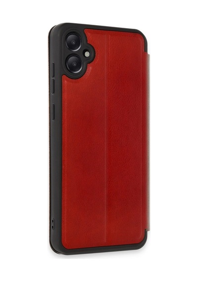 Samsung Uyumlu  Galaxy A05 Kılıf Flip Cover - Kırmızı Düz Renkli