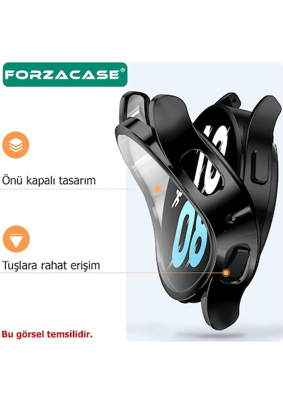 Forzacase Xiaomi Redmi Watch 3 Active İle Uyumlu Önü Kapalı Ekran Korumalı Silikon Kılıf - Fc256 Siyah