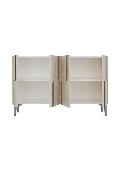 Ka1231bts Nota120 Konsol, Kahve Köşesi Ve Tv Sehpası, Çok Amaçlı Dolap Beyaz - Traverten - Sılver 120cm Ka1231bts Nota120 Konsol, Kahve Köşesi Ve Tv Sehpası, Çok Amaçlı Dolap Beyaz - Traverten - Sılver 120cm
