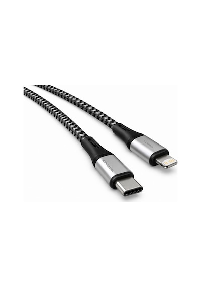 Type C-lightning Uyumlu Örgülü Kablo, 27watt Pd Hızlı Şarj, Wahoo 1ad X 1metre Grisiyah
