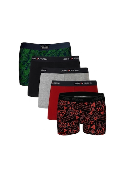 John Frank Logolu Pamuklu 5'li Paket Boxer Erkek Boxer Jfbs5 Yeşil-lacivert-gri-kırmızı-sturuncu Yeşil-lacivert-gri-kırmızı-stu