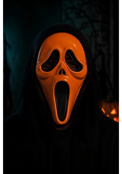 Turuncu Çığlık Korku Maskesi Halloween Cadılar Bayramı Kostüm Yüz Maskesi Tüm Yaşlar