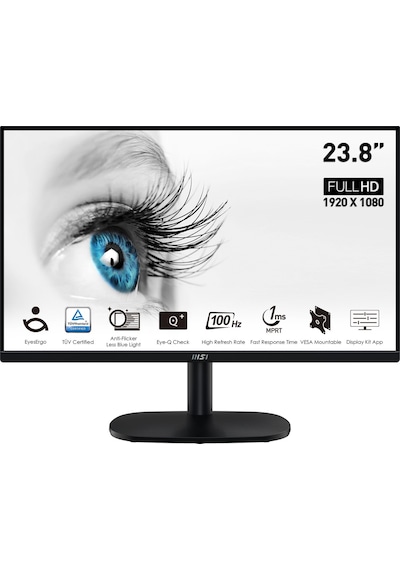 Msı 23.8" Pro Mp245v 1920x1080 Fhd Flat Va 100hz 1ms Adaptıve-sync Monıtor
