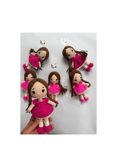 Adenya Sepeti Amigurumi Örgü Fındık Bebek-18 Cm-pembe