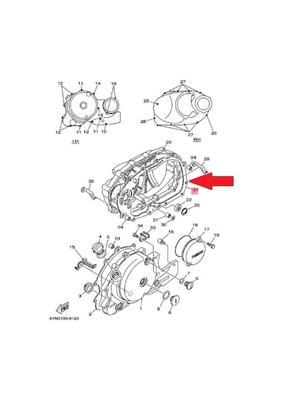 Yamaha Virago 535 Or.  Debriyaj Kapak Contası 4VR-15461-00